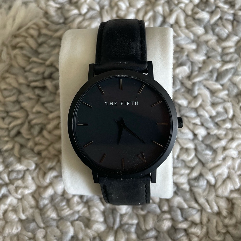 The Fifth Men’s or Women’s Slim Black Matte Watch